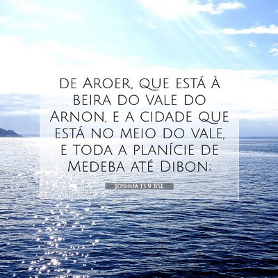 Picture 07 - Joshua 13:9 BSL - de Aroer, que está à beira do vale do Arnon, e - Bible Verse Picture