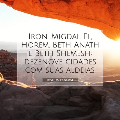 Picture 07 - Joshua 19:38 BSL - Iron, Migdal El, Horem, Beth Anath e Beth - Bible Verse Picture
