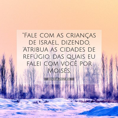 Picture 07 - Joshua 20:2 BSL - “Fale com as crianças de Israel, dizendo, - Bible Verse Picture