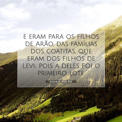Picture 07 - Joshua 21:10 BSL - e eram para os filhos de Arão, das famílias dos - Bible Verse Picture