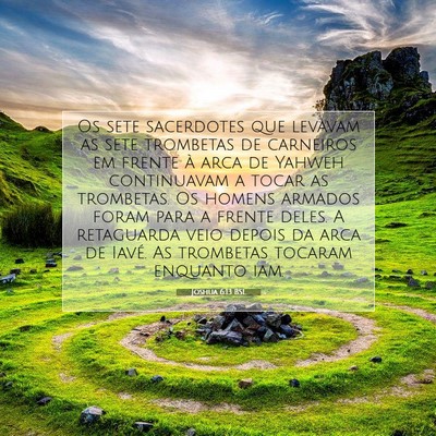 Picture 07 - Joshua 6:13 BSL - Os sete sacerdotes que levavam as sete trombetas - Bible Verse Picture