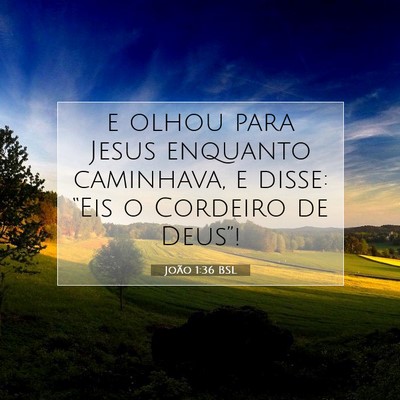 Picture 07 - João 1:36 BSL - e olhou para Jesus enquanto caminhava, e disse: - Bible Verse Picture