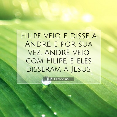 Picture 07 - João 12:22 BSL - Filipe veio e disse a André, e por sua vez, - Bible Verse Picture