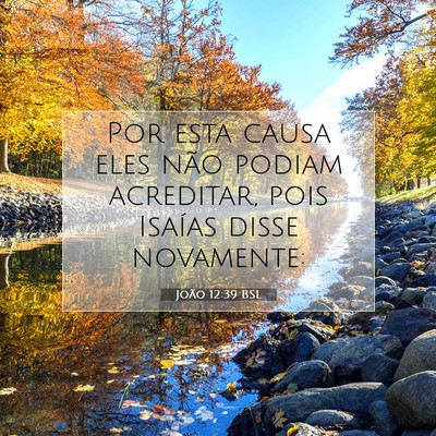 Picture 07 - João 12:39 BSL - Por esta causa eles não podiam acreditar, pois - Bible Verse Picture