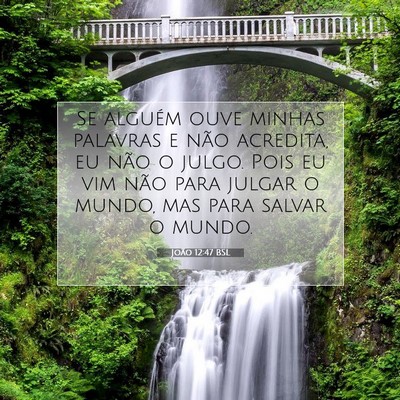 Picture 07 - João 12:47 BSL - Se alguém ouve minhas palavras e não acredita, - Bible Verse Picture