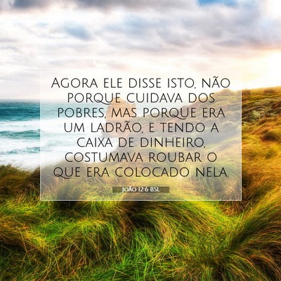 Picture 07 - João 12:6 BSL - Agora ele disse isto, não porque cuidava dos - Bible Verse Picture