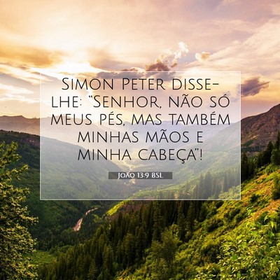 Picture 07 - João 13:9 BSL - Simon Peter disse-lhe: “Senhor, não só meus - Bible Verse Picture