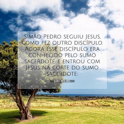 Picture 07 - João 18:15 BSL - Simão Pedro seguiu Jesus, como fez outro - Bible Verse Picture