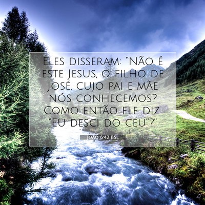 Picture 07 - João 6:42 BSL - Eles disseram: “Não é este Jesus, o filho de - Bible Verse Picture