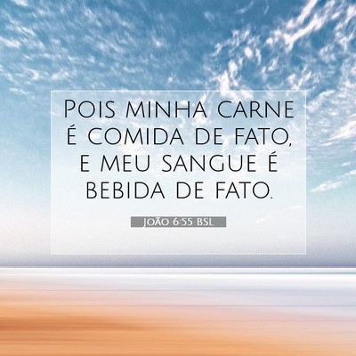 Picture 07 - João 6:55 BSL - Pois minha carne é comida de fato, e meu sangue - Bible Verse Picture