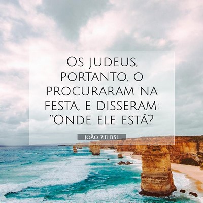 Picture 07 - João 7:11 BSL - Os judeus, portanto, o procuraram na festa, e - Bible Verse Picture