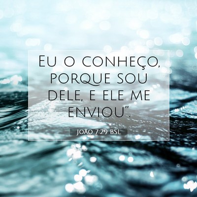 Picture 07 - João 7:29 BSL - Eu o conheço, porque sou dele, e ele me - Bible Verse Picture