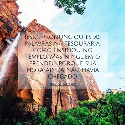Picture 07 - João 8:20 BSL - Jesus pronunciou estas palavras na tesouraria, - Bible Verse Picture