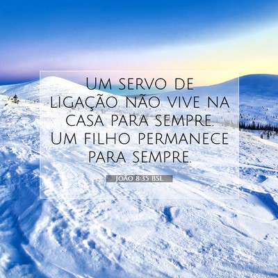 Picture 07 - João 8:35 BSL - Um servo de ligação não vive na casa para - Bible Verse Picture