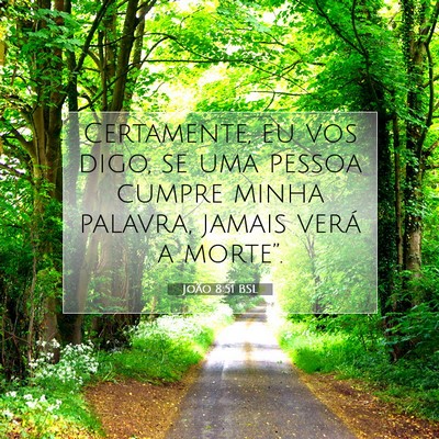 Picture 07 - João 8:51 BSL - Certamente, eu vos digo, se uma pessoa cumpre - Bible Verse Picture