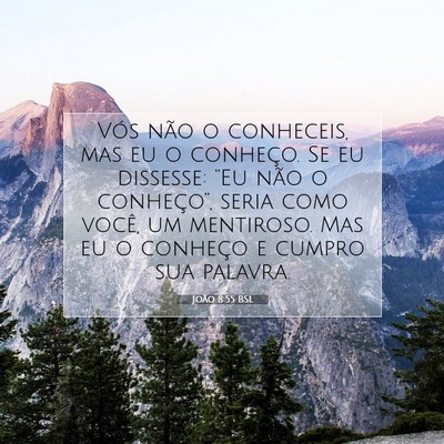 Picture 07 - João 8:55 BSL - Vós não o conheceis, mas eu o conheço. Se eu - Bible Verse Picture