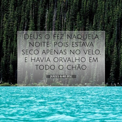 Picture 07 - Juízes 6:40 BSL - Deus o fez naquela noite; pois estava seco apenas - Bible Verse Picture
