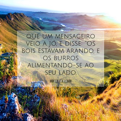 Picture 07 - Jó 1:14 BSL - que um mensageiro veio a Jó, e disse: “Os bois - Bible Verse Picture