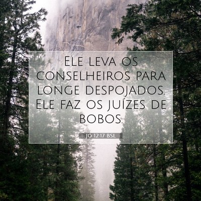 Picture 07 - Jó 12:17 BSL - Ele leva os conselheiros para longe despojados. - Bible Verse Picture