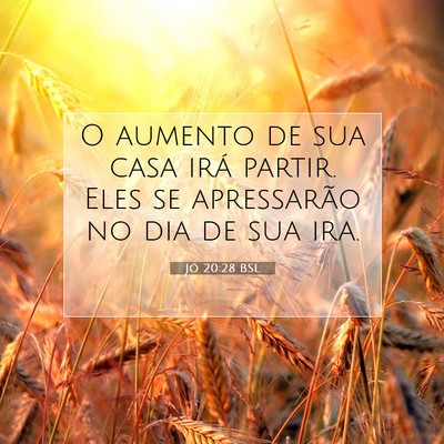 Picture 07 - Jó 20:28 BSL - O aumento de sua casa irá partir. Eles se - Bible Verse Picture