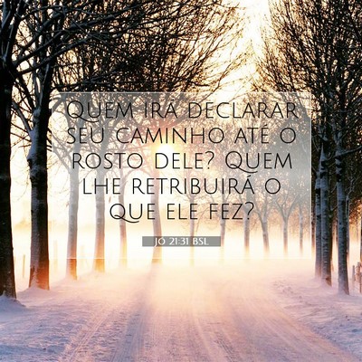 Picture 07 - Jó 21:31 BSL - Quem irá declarar seu caminho até o rosto dele? - Bible Verse Picture