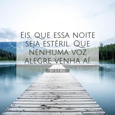 Picture 07 - Jó 3:7 BSL - Eis, que essa noite seja estéril. Que nenhuma - Bible Verse Picture