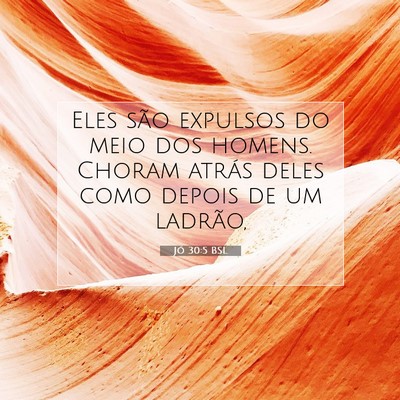 Picture 07 - Jó 30:5 BSL - Eles são expulsos do meio dos homens. Choram - Bible Verse Picture