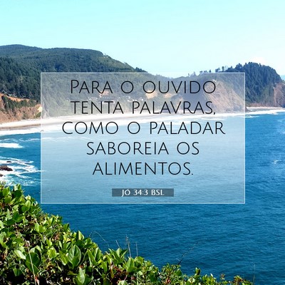 Picture 07 - Jó 34:3 BSL - Para o ouvido tenta palavras, como o paladar - Bible Verse Picture