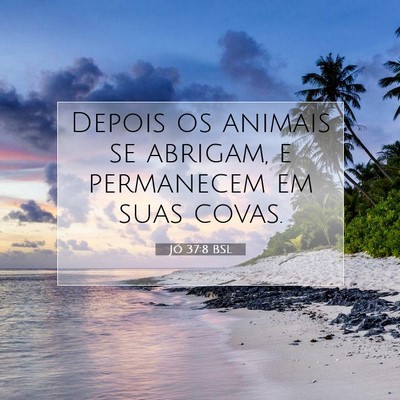 Picture 07 - Jó 37:8 BSL - Depois os animais se abrigam, e permanecem em - Bible Verse Picture