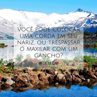 Picture 07 - Jó 41:2 BSL - Você pode colocar uma corda em seu nariz, ou - Bible Verse Picture