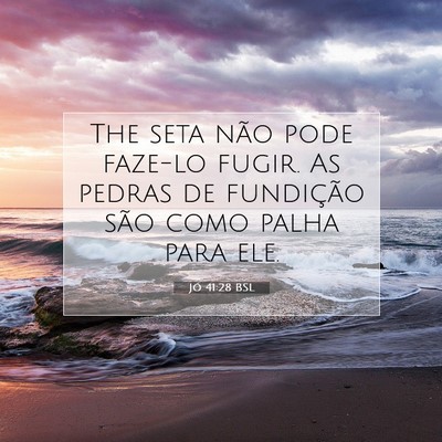 Picture 07 - Jó 41:28 BSL - The seta não pode faze-lo fugir. As pedras de - Bible Verse Picture