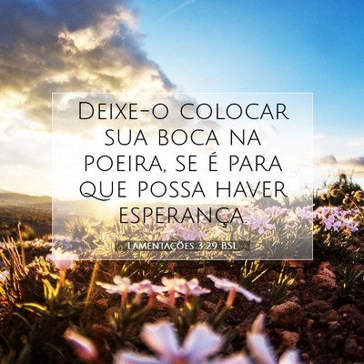 Picture 07 - Lamentações 3:29 BSL - Deixe-o colocar sua boca na poeira, se é para - Bible Verse Picture