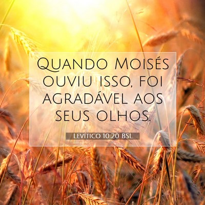 Picture 07 - Levítico 10:20 BSL - Quando Moisés ouviu isso, foi agradável aos - Bible Verse Picture