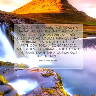 Picture 07 - Levítico 10:6 BSL - Moisés disse a Aarão, a Eleazar e a Itamar, - Bible Verse Picture