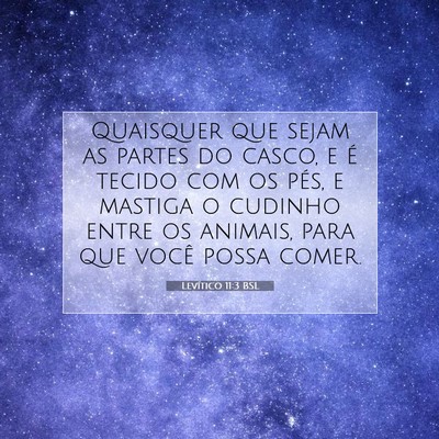 Picture 07 - Levítico 11:3 BSL - Quaisquer que sejam as partes do casco, e é - Bible Verse Picture