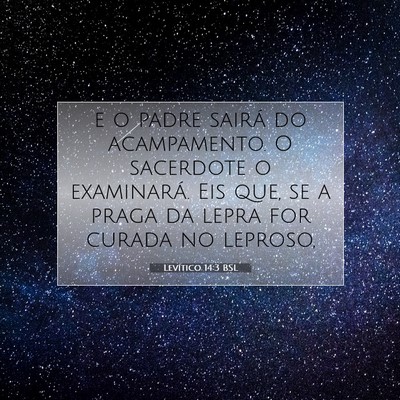 Picture 07 - Levítico 14:3 BSL - e o padre sairá do acampamento. O sacerdote o - Bible Verse Picture