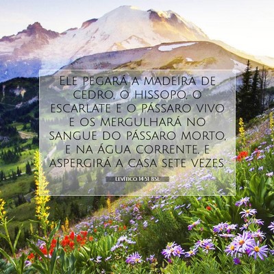 Picture 07 - Levítico 14:51 BSL - Ele pegará a madeira de cedro, o hissopo, o - Bible Verse Picture