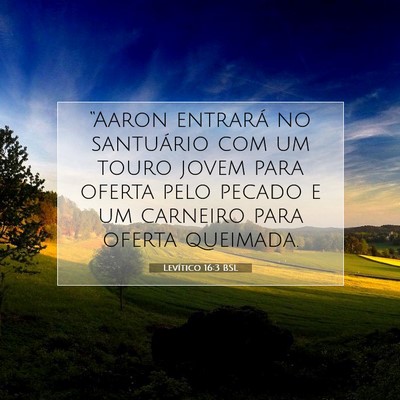 Picture 07 - Levítico 16:3 BSL - “Aaron entrará no santuário com um touro - Bible Verse Picture
