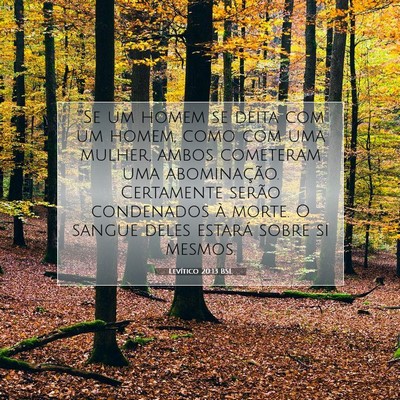 Picture 07 - Levítico 20:13 BSL - “'Se um homem se deita com um homem, como com - Bible Verse Picture