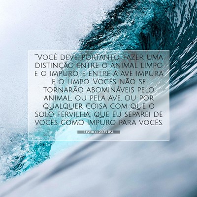 Picture 07 - Levítico 20:25 BSL - “'Você deve, portanto, fazer uma distinção - Bible Verse Picture