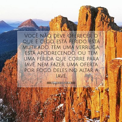 Picture 07 - Levítico 22:22 BSL - Você não deve oferecer o que é cego, está - Bible Verse Picture