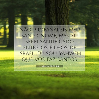 Picture 07 - Levítico 22:32 BSL - Não profanareis meu santo nome, mas eu serei - Bible Verse Picture