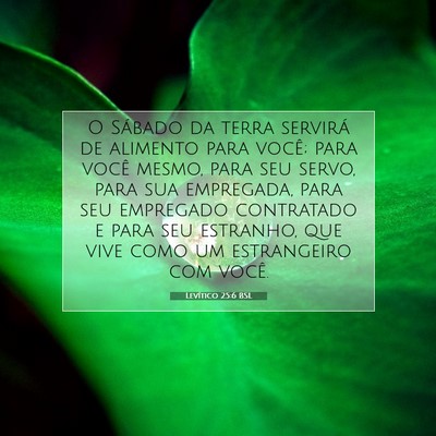 Picture 07 - Levítico 25:6 BSL - O Sábado da terra servirá de alimento para - Bible Verse Picture