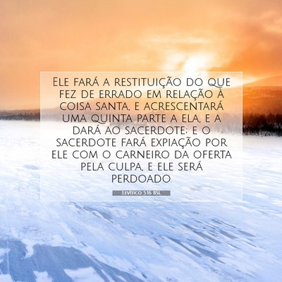 Picture 07 - Levítico 5:16 BSL - Ele fará a restituição do que fez de errado em - Bible Verse Picture