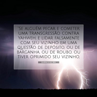 Picture 07 - Levítico 6:2 BSL - “Se alguém pecar e cometer uma transgressão - Bible Verse Picture