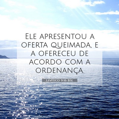 Picture 07 - Levítico 9:16 BSL - Ele apresentou a oferta queimada, e a ofereceu de - Bible Verse Picture