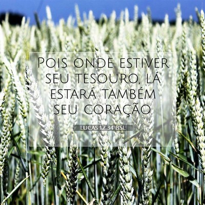 Picture 07 - Lucas 12:34 BSL - Pois onde estiver seu tesouro, lá estará - Bible Verse Picture