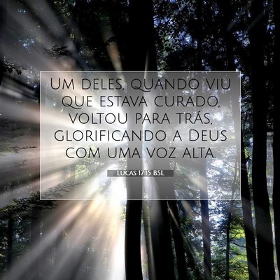 Picture 07 - Lucas 17:15 BSL - Um deles, quando viu que estava curado, voltou - Bible Verse Picture