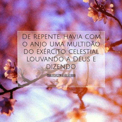 Picture 07 - Lucas 2:13 BSL - De repente, havia com o anjo uma multidão do - Bible Verse Picture