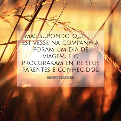 Picture 07 - Lucas 2:44 BSL - mas supondo que ele estivesse na companhia, foram - Bible Verse Picture
